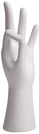 Statue kompatibel mit Handfigur, Skulptur, dekorativem Schmuck, Geschenk, Moderne Statue für Innenbereich, Wohnzimmer, Keramik, Kunstdekoration, 25 cm