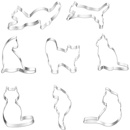 Ausstechformen 8 Stück Kitty für Katze Ausstechformen Set Walking Sitzend für Katze Serie Gebäck Keks Kuchen Backen Kochen Ausstechformen für Kinder