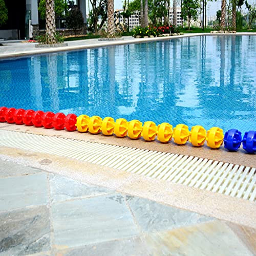 TUOYIBO Schwimmseil für Pool-Sicherheitsschwimmbecken, für den Einsatz in Innen- und Außenpools, 3,5 bis 33 Fuß, mehrfach, blau, gelb, rot (Farbe: Nylonseil, Größe: 10 m/32,8 Fuß)
