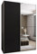 MEBLE KRYSPOL LUX 3 Eleganter 2-türiger Schwebetürenschrank mit Spiegel an der Tür - Leise schließend - HETTICH Topline L System - 245,5x170x64cm - Schwarz, Schwarz, Silber