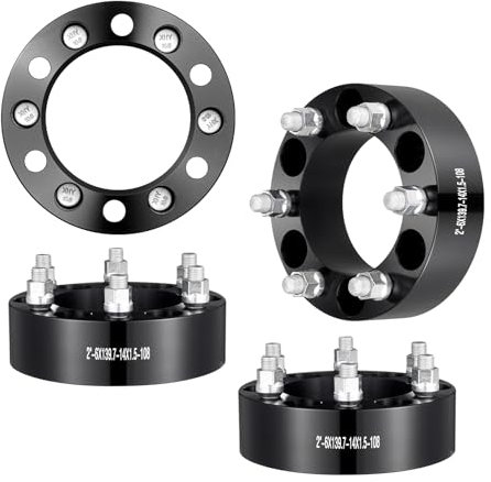 VEVOR Spurverbreiterungen, 2 Zoll 6 x 5,5 Zoll Radadapter, 6 Radbolzen, geschmiedet, 108 mm Bohrung, nabenzentrische M14 x 1,5 Bolzen-Abstandshalter, passend für 88–23 Chevrolet, GMC und Cadillac