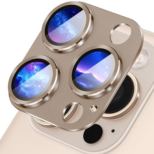 Diruite Camera Lens Cover for iPhone 16 Pro/16 Pro Max Camera Protector 360°Integrated Frosting Tempering Glass Aluminum Alloy Lens Protection,Desert Titanium