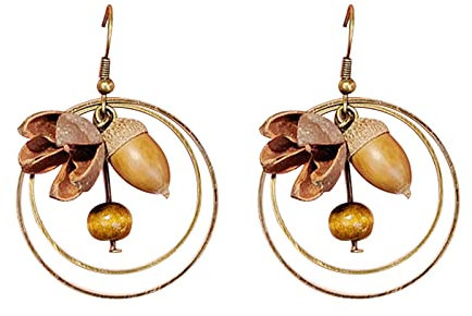 Csnbfiop Tropfen Baumeln Ohrringe Für Frauen Mädchen Vintage Holz Eichel Anhänger Schmuck Ohrringe Weihnachten Party Charme Geschenk