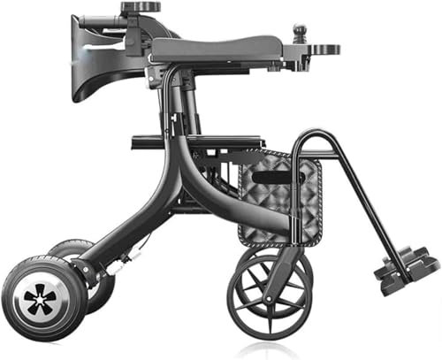Rollator mit elektrischem Power-Walker-Antrieb, Rollator mit Sitz, 3-in-1-Multifunktions-Walker für den Transport von Senioren, Faltbare elektrische Radbatterie