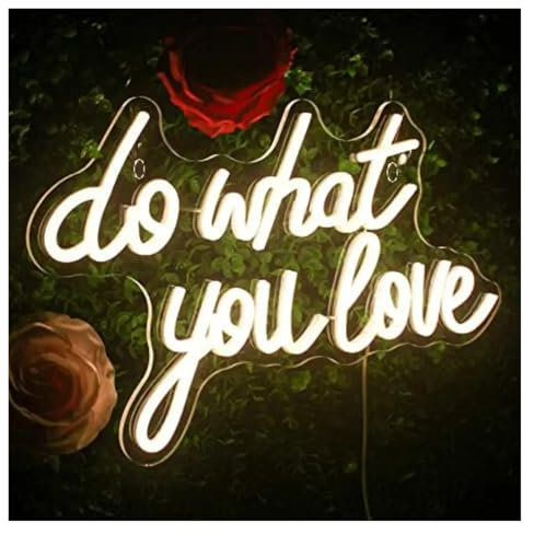 Hanging Art Neon Signs Do What You Love Neon Sign for Home Wall Decor LED Light for Bedroom Game Room Bar Shop Illuminated USB Powered 42cm×26cm