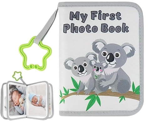 Livre photo doux | Premier album de famille pour avec un motif koala | Coffret cadeau de livre photo en tissu doux pour les nouveaux parents, un incontournable pour les nouveau-nés, les t
