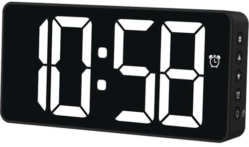 Hama Digitaler Wecker (mit Temperaturanzeige, Nachtmodus, Schlummerfunktion, Speed Alarm, 2 Displaymodi, 3 Helligkeitsstufen, Datumsanzeige, ohne Batterie) schwarz