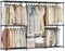 SONGMICS Armario de Ropa, Perchero, Burro Ropa, 205 x 43 x 166 cm, 5 Secciones para Colgar, con Compartimentos, Gran Capacidad, para Dormitorio, Salón, Lavandería, Negro Tinta RYG035B01