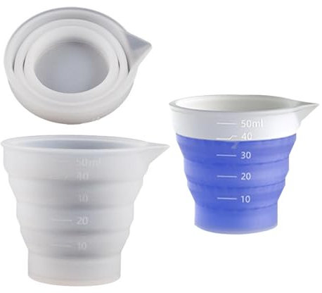 Vasos de mezcla de resina epoxi, taza medidora telescópica de silicona, dispensador de tazas de molde para fundición, tazas medidoras de resina, taza de mezcla de medición de molde para moldear,
