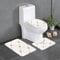 KGDHY Badezimmermatten-Sets 3-Teilig,Goldglitzer und weiße Vorlage. Goldenes Ornament.,Bad und WC-Vorleger-Set,rutschfeste Badezimmerteppiche wasserabsorbierende