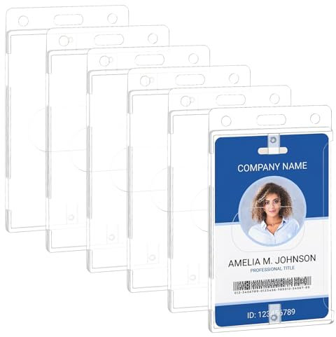 Hpmjz 5 Stück Ausweishalter Kartenhalter Transparent Ausweishüllen Hartplastik Ausweishalter Kartenhalter Wasserdichten Kartenhalter Kartenhüllen Vertikal Ausweiskarte Schutzhülle ID Card Holder