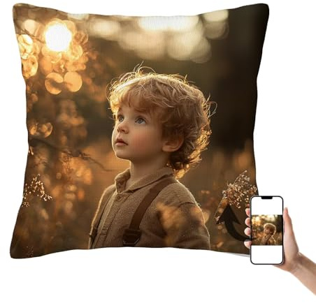 Kissenbezug 80 x 40, Personalisiertes Kissen mit Foto & Text, Selbst Gestalten Personalisierte Kissenbezug mit Beidseitiger Bedrucken und Unsichtbarer Reißverschluss, Geschenke für Mama, Frauen K-5