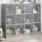 UTSRABFA Bücherregal mit Türen Grau Sonoma 136x37x109 cm Holzwerkstoff Sideboard Schmal Küchenschrank Apothekerschrank Küche Sideboard Küche für Speisesaal Korridor Wohnstube Büro