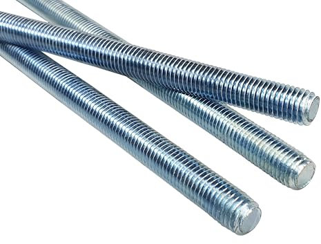 LogistSystem Tige filetée M10 x 500 mm (50 cm), en acier galvanisé, 1 tige filetée avec filetage métrique complet, vis sans tête avec classe de résistance 4.8, DIN 976