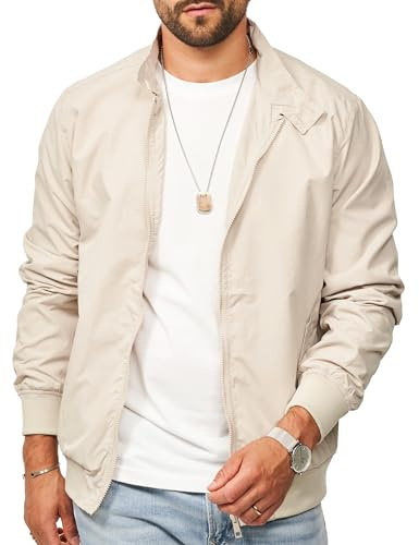 Soulstar Herren Blousonjacke als leichte Harrington-Jacke - Dünne Bomberjacke mit Stehkragen als Übergangsjacke für Männer - Men's Jacket S2_HAYES 50-Stone-S