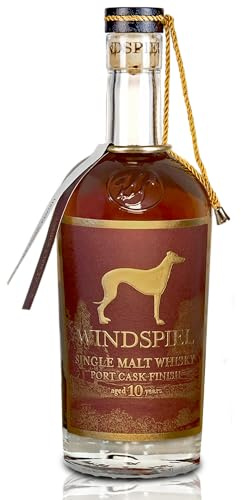 Windspiel Single Malt Whisky (1 x 0,5l) | 10 Jahre gereift, Finish im Portweinfass - vollmundig und aromatisch - 43% vol.