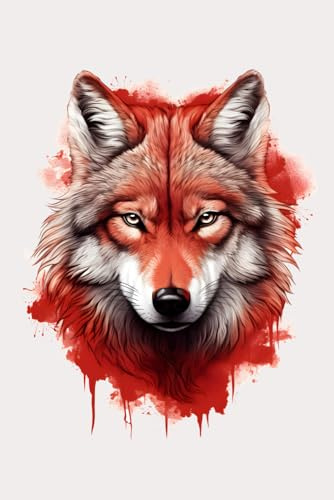 Notizbuch: Rotwolf Notizbuch | 6x9 Zoll DIN A5 | 100 Seiten liniert | Wölfe Notizheft | Waldtiere Tagebuch | Wald Schreibheft | Wildtiere Geschenk