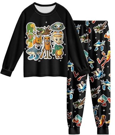 Boys Gaming Pyjamas Set Kids Pjs Nightwear Shirt and Shorts for 5-10 Years | Kids Game Themed Top and Shorts Boys Girls Playwear Home Casual Sleeping Clothes
