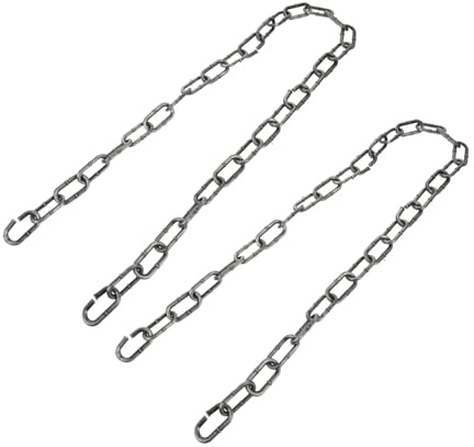 ERINGOGO 2Pcs Halloween Simulation Iron Chain Props Lightweight Plastic Rust-resistant Fetter Decoration for Cosplay Stage Performance and Party Supplies