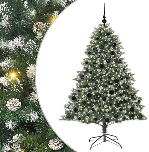 Gecheer Albero di Natale Artificiale Verde 126 cm, LED Atmosfera Magica, Decorazione Festa, Soggiorno Terrazza