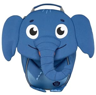 Affenzahn Kinderrucksack Kleiner Freund Elefant - Blau | Ergonomischer Kindergarten-Rucksack für Kinder von 1 bis 3 Jahren mit Reflektoren, Ziehzunge und Namensschild