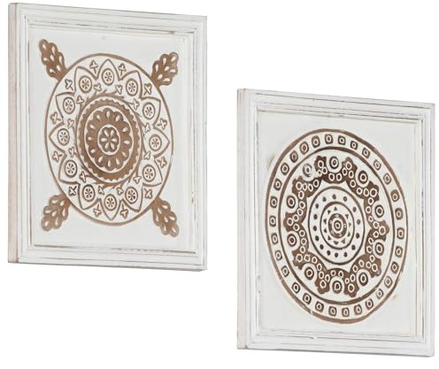 vidaXL Kunst Dekoration 2 pcs Braun und Weiß 40 x 40 x 1,5 cm