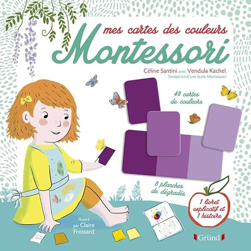 Pochette Montessori : Les couleurs – Kit avec 60 cartes, 9 planches de dégradés, 1 cahier d'activités et 1 livret pour les parents – À partir de 3 ans