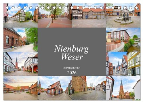 Nienburg Weser Impressionen (Tischkalender 2026 DIN A5 quer), CALVENDO Monatskalender: Nienburg/Weser auf zwölf wunderschönen Bildern festgehalten (CALVENDO Orte)