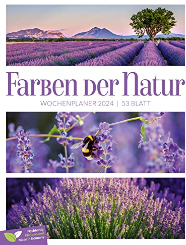 Farben der Natur - Wochenplaner Kalender 2024, Triplet-Wandkalender im Hochformat (25x33 cm) - Wochenkalender mit Rätseln und Sudokus