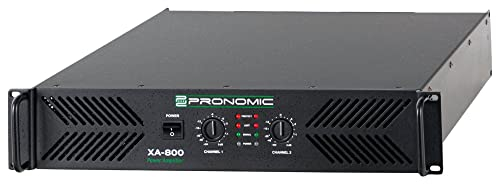 Amplificador de potencia Pronomic XA-800 - Amplificador de potencia estéreo con 2x 1900 vatios a 2 ohmios - Ventilador controlado automáticamente - 2 x entrada XLR 2 x salida paralela XLR