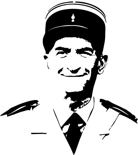 PrimeStick Wandtattoo Wandaufkleber Louis de Funès #128B schwarz 90cm x 100cm (RAL9005)