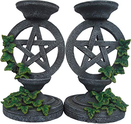 Nemesis Now NEM5177 Kerzenständer mit Pentagramm, 13,4 cm, Grau