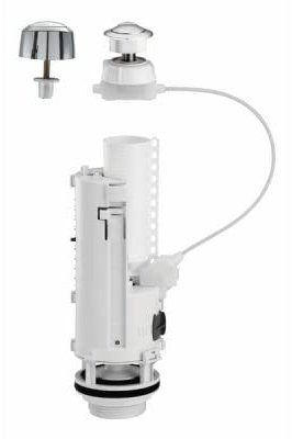 SIAMP - Mécanisme double chasse à câble 32500010 - WC en porcelaine chromé blanc, montage au sol