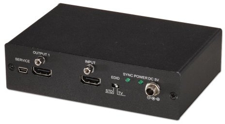 Lindy 38061 HDMI-Splitter mit 4 Ports für Beamer/Tv 4 K schwarz