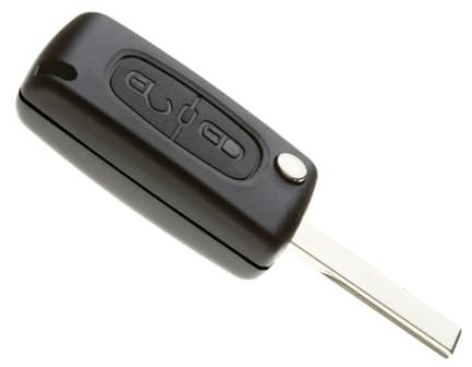 Jongo - Guscio Chiave con Lama Compatibile con Peugeot 207, 307 e 308 | CE0536 | Custodia Chiave Plip Macchina Telecomando 2 Pulsanti