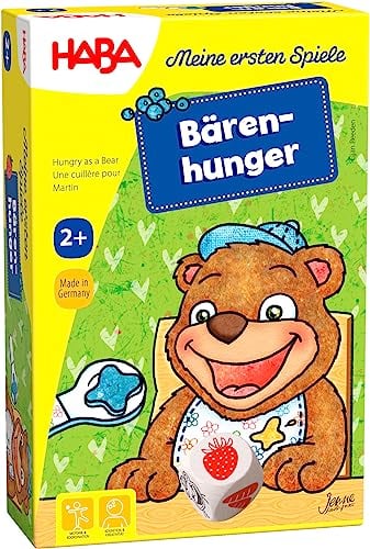 HABA Meine ersten Spiele: Bärenhunger – Kinderspiel für 1-3 Spieler – Das Memospiel fördert Feinmotorik und Sprache – Ab 2 Jahren – 1300171001