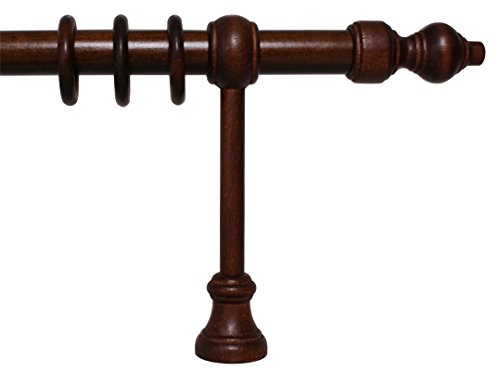 iso-design Holz Vorhangstange Filigrano mit 28 mm Durchmesser in Nußbaum, viele Größen, 120 cm