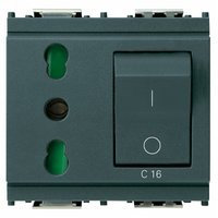 Vimar Serie Idea – Presa 2 poli + terra 16 A P17/11 + Magnetotermico C16 Grigio