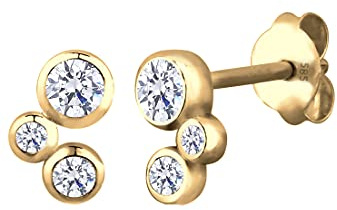 Elli Premium Ohrringe Damen Ohrstecker Edel Geo mit Zirkonia Kristalle