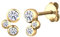 Elli PREMIUM Ohrringe Damen Ohrstecker Edel Geo mit Zirkonia Kristalle aus 585 Gelbgold