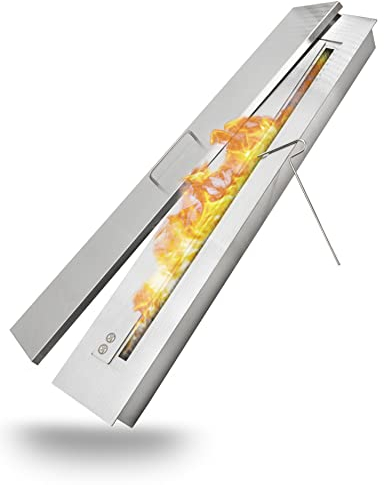 Premium Brennkammer aus Edelstahl - Bio-Ethanol-Kamin - Ethanol-Brenner - Tisch-Kamin aus Edelstahl - Outdoor Kamin 150 cm