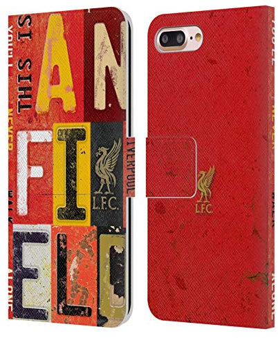 Head Case Designs Officially Licensed Liverpool Football Club Vintage Plate Anfield Liver Bird Ynwa Leather Wallet Case Compatible With Apple iPhone 7 Plus/iPhone 8 Plus