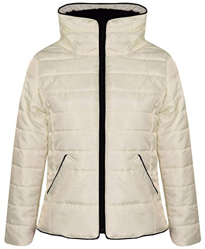 A2Z 4 Kids Girls Jacket Stylish Padded Warm Puffer Bubble - Puffer Natasha Jacket Cream 7-8