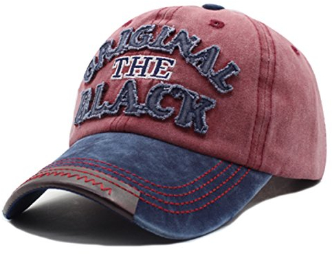 Baseballcap Original The Black Vintage Style Used Washed Look Retro Outdoor Kappe Mütze Cap Schirmmütze Basecap verstellbar (Navy/rot)