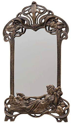 aubaho Spiegel Wandspiegel Kosmetikspiegel Jugendstil-Antik-Stil Eisen 50cm