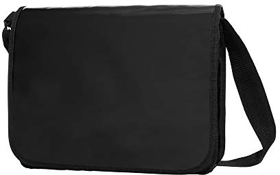 Messenger Bag aus LKW Plane Planentasche Kuriertasche mit Überwurf und optionalem Laptop Inlay Notebook Inlet 29 x 37 x 13 cm von notrash2003 (Matt Schwarz)
