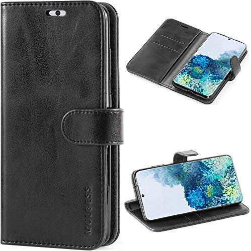 Mulbess Custodia per Samsung Galaxy S20 4G / 5G, Custodia Magnetica Flip con Chiusura, Sintetica Portacellulare Protezione, Vintage Nero
