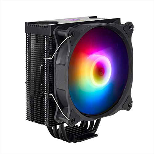 Noua Numb ARGB Dissipatore per CPU 4 Tubi di Calore TDP 120W Ventola PWM da 120 mm Addressable 5V 3-Pin Compatibile per CPU LGA 1200 1155 1151 1150 1366 e AM5 AM4 AM3+ AM3 AM2+ AM2