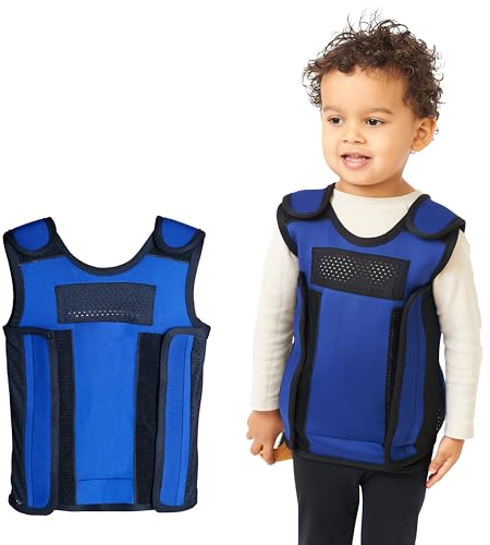 Sentire-Sensory UK – Blue Adjustable Weighted Vest – Compression Vest – For Kids Aged 5-9 (M)