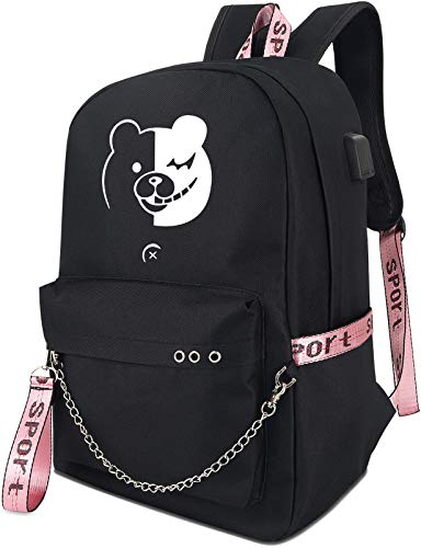 Roffatide Anime Big Luminous Backpack Book Bag Laptop School Bag with USB Charging Port And Headphone Port